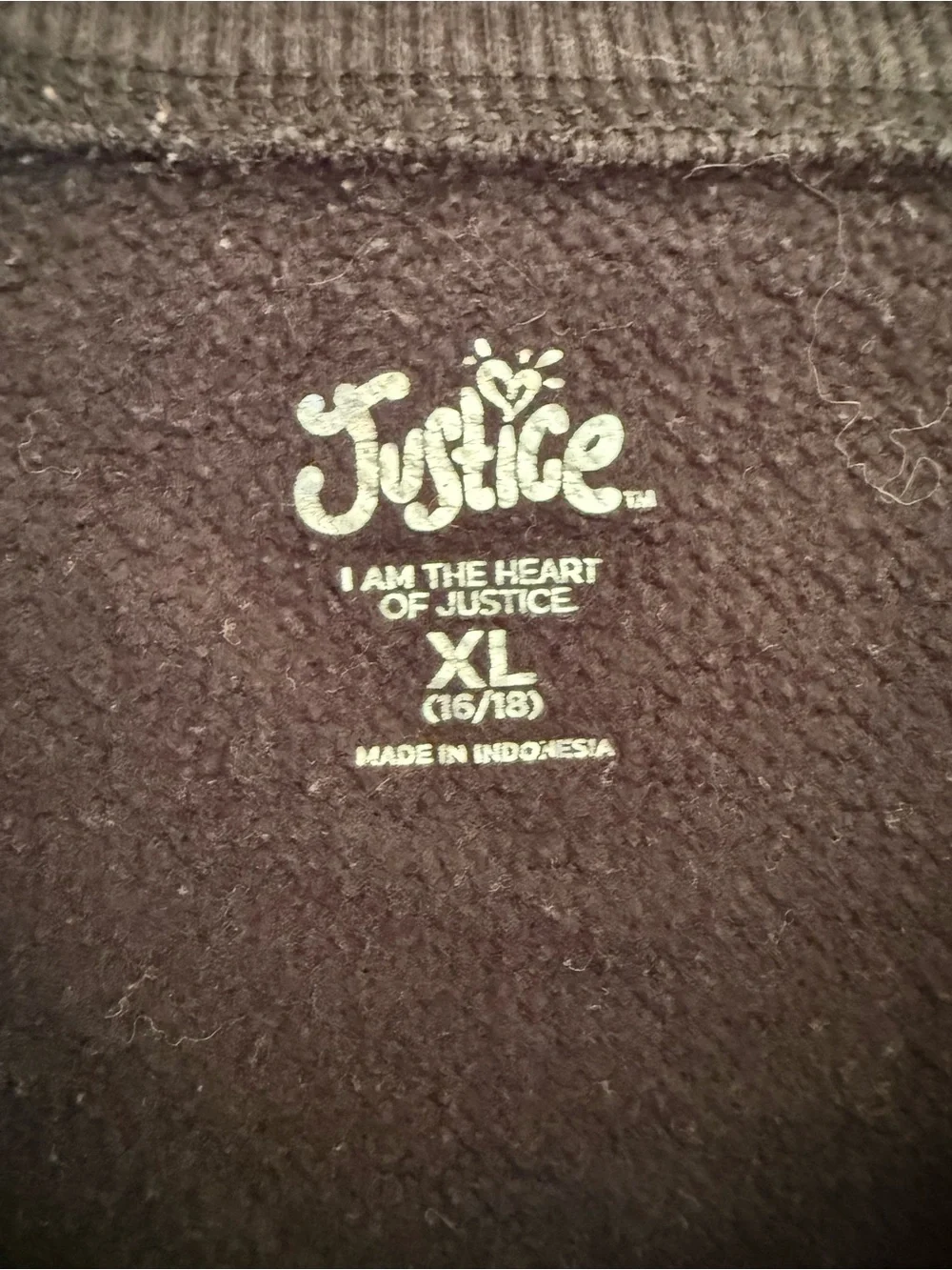 Justice black crewneck